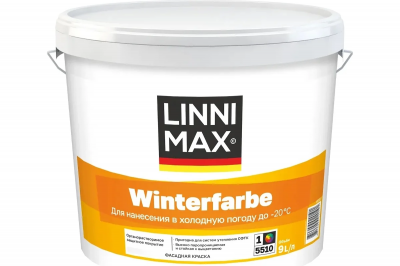 Краска органорастворимая для наружных работ LINNIMAX Winterfarbe / ЛИННИМАКС ВинтерФарбе (9 л)