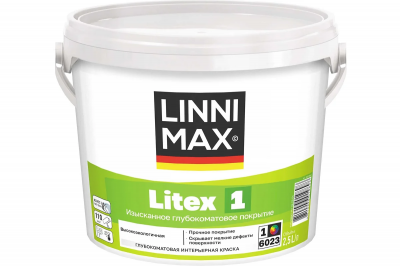Краска водно-дисперсионная для внутренних работ LINNIMAX Litex 1 / ЛИННИМАКС Литекс 1 (2,5 л)