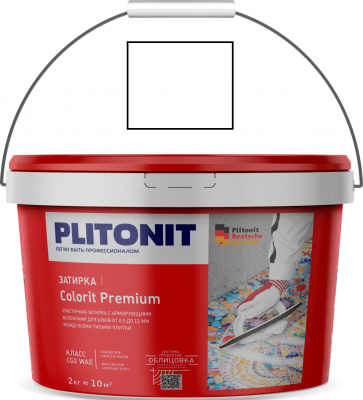 Затирка водонепроницаемая на цементной основе PLITONIT COLORIT Premium CG2 WAE (144 шт/пал) (белая, 2 кг)