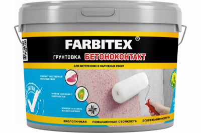 Грунтовка акриловая бетоноконтакт FARBITEX (3 кг (6шт)) Грунтовка акриловая бетоноконтакт FARBITEX (3 кг (6шт))