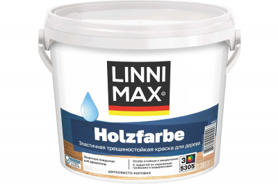 Краска водно-дисперсионная для наружных и внутренних работ LINNIMAX Holzfarbe / ЛИННИМАКС Хольцфарбе (База 3 (2,35 л))